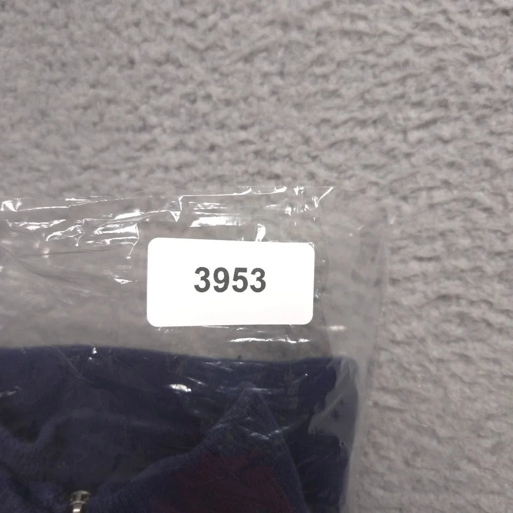 Polo Ralph Lauren Quarter Zip Pullover Men L 100% Cotton Navy Red Pony